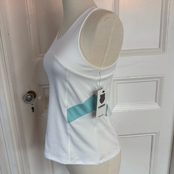 NWT K-Swiss Women's Colorblock SPF 50+ White Angel Tank Top Built in Bra Small - Picture 9 of 10